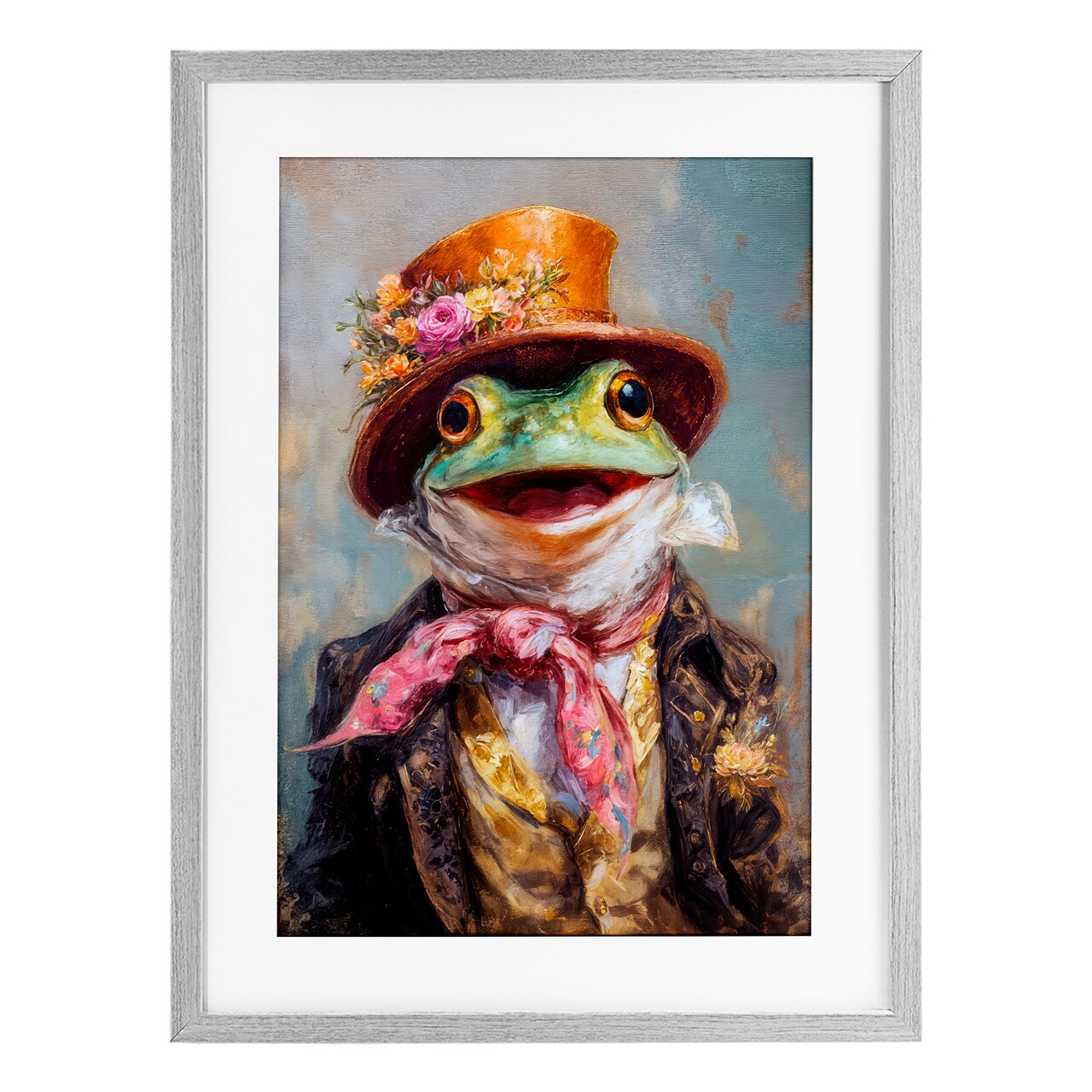 Stupell Industries Victorian Frog Portrait Framed Print Under Glass, design by Wumples